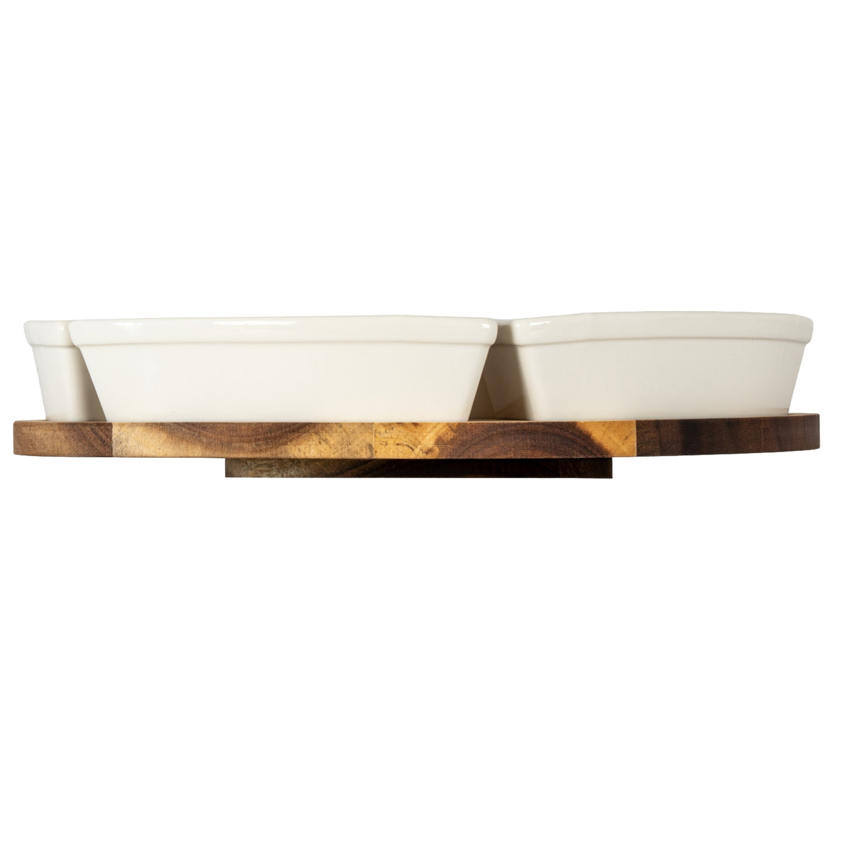 Acacia Lazy Susan including Ceramic Serving Bowls - image 3