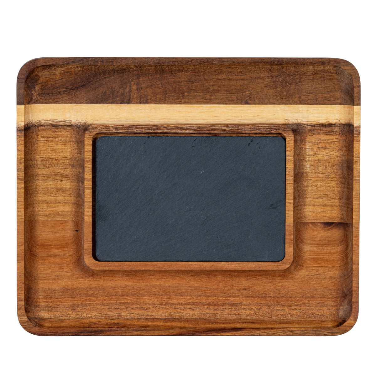 Acacia Serving Tray with Slate - image 1
