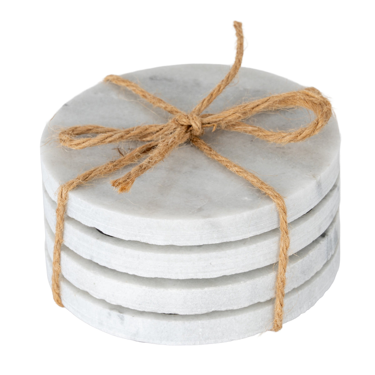 Set of Four Round Marble Coasters - image 1