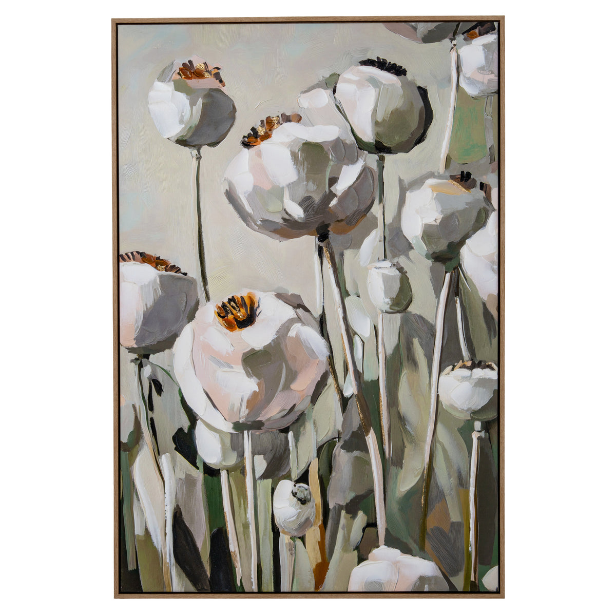 Poppy Heads Hand Painted Canvas in Frame - image 2