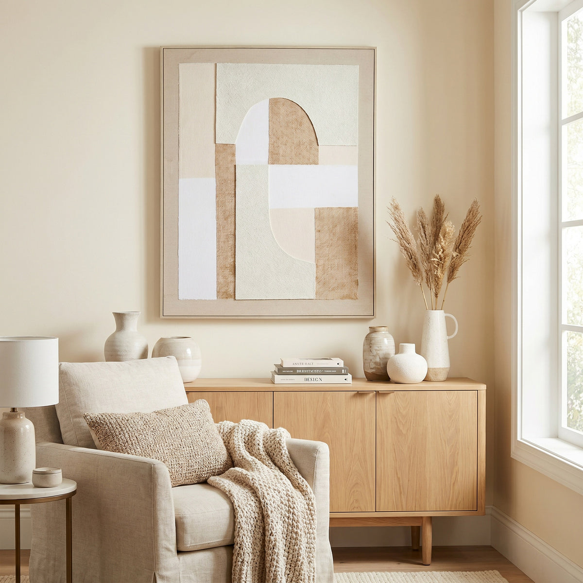 Portina Linen Textured Canvas in Frame - image 1