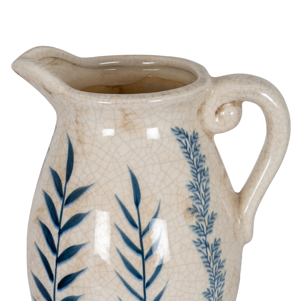 Large Blue Flora Olpe Jug Vase - image 3