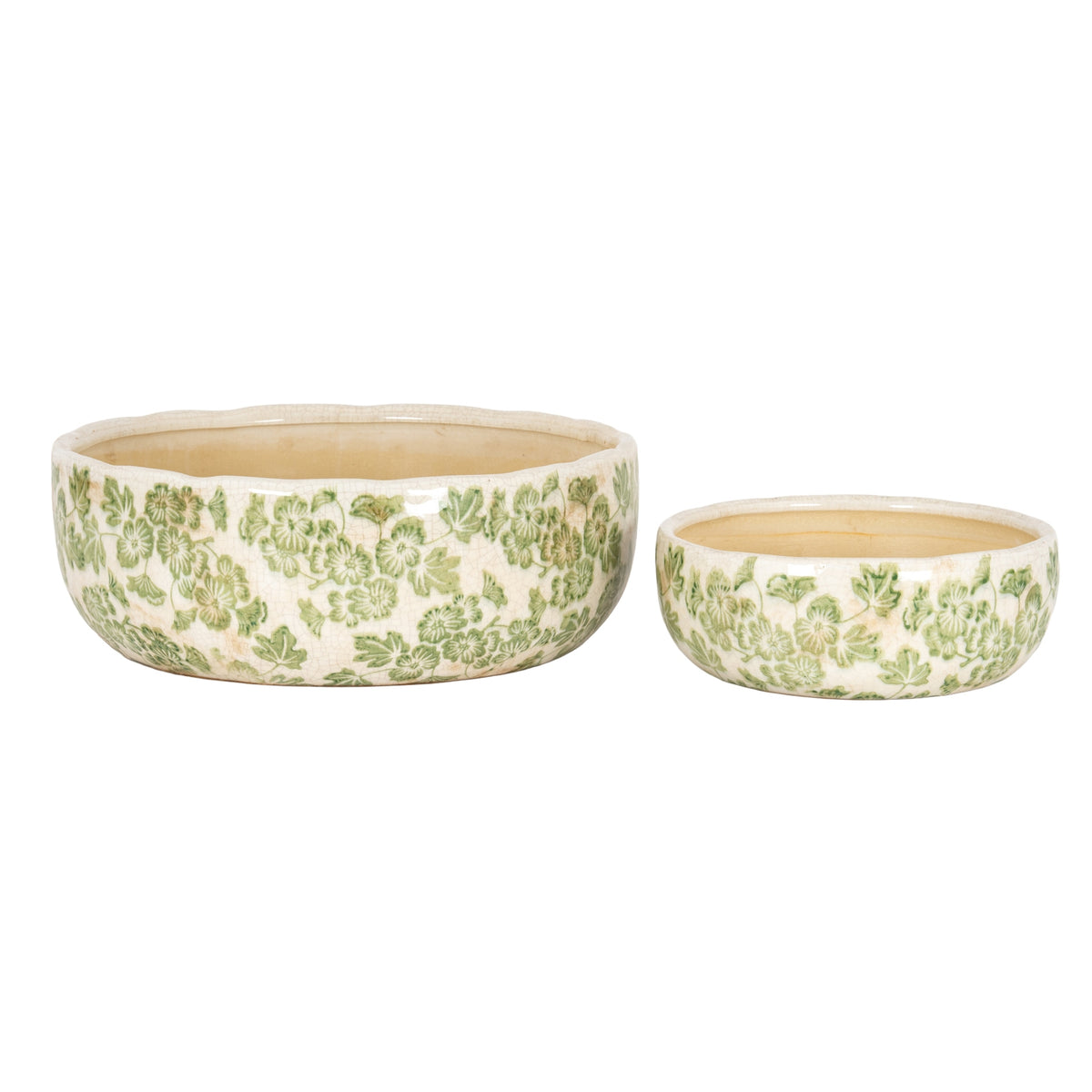Small Green Clover Ceramic Bowl Pot - image 3
