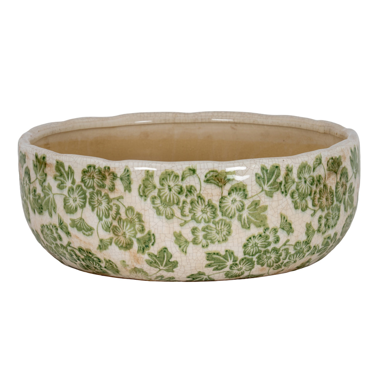 Small Green Clover Ceramic Bowl Pot - image 1