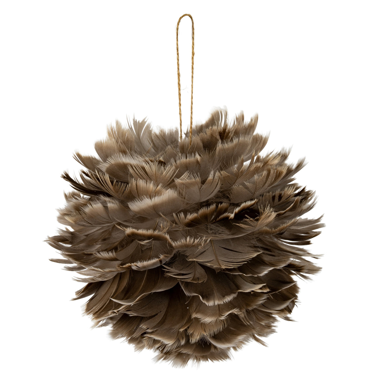 Large Fawn Feather Ball Decoration - image 1