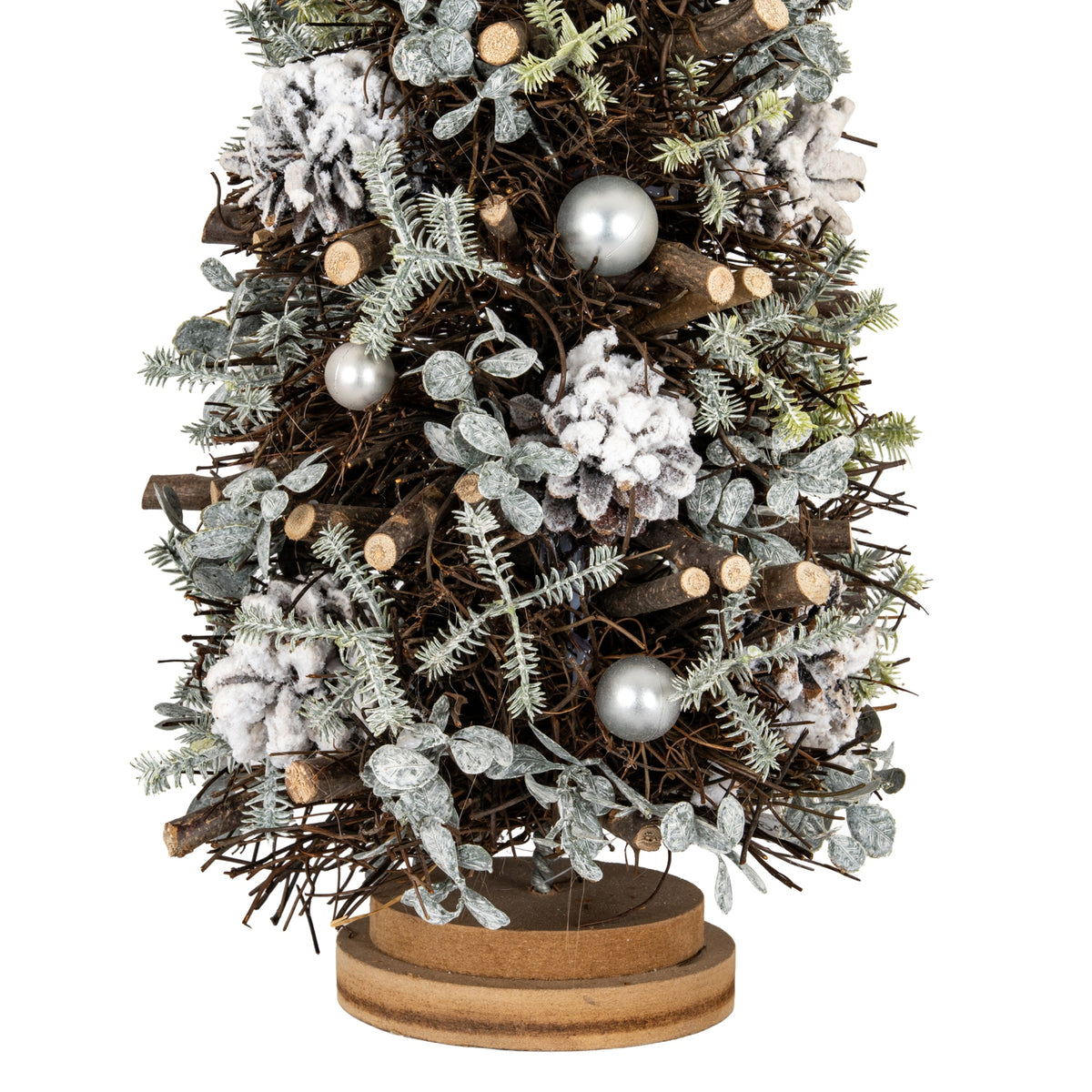 Large Frosted Forest Tree With Pinecones And Pearls - image 2