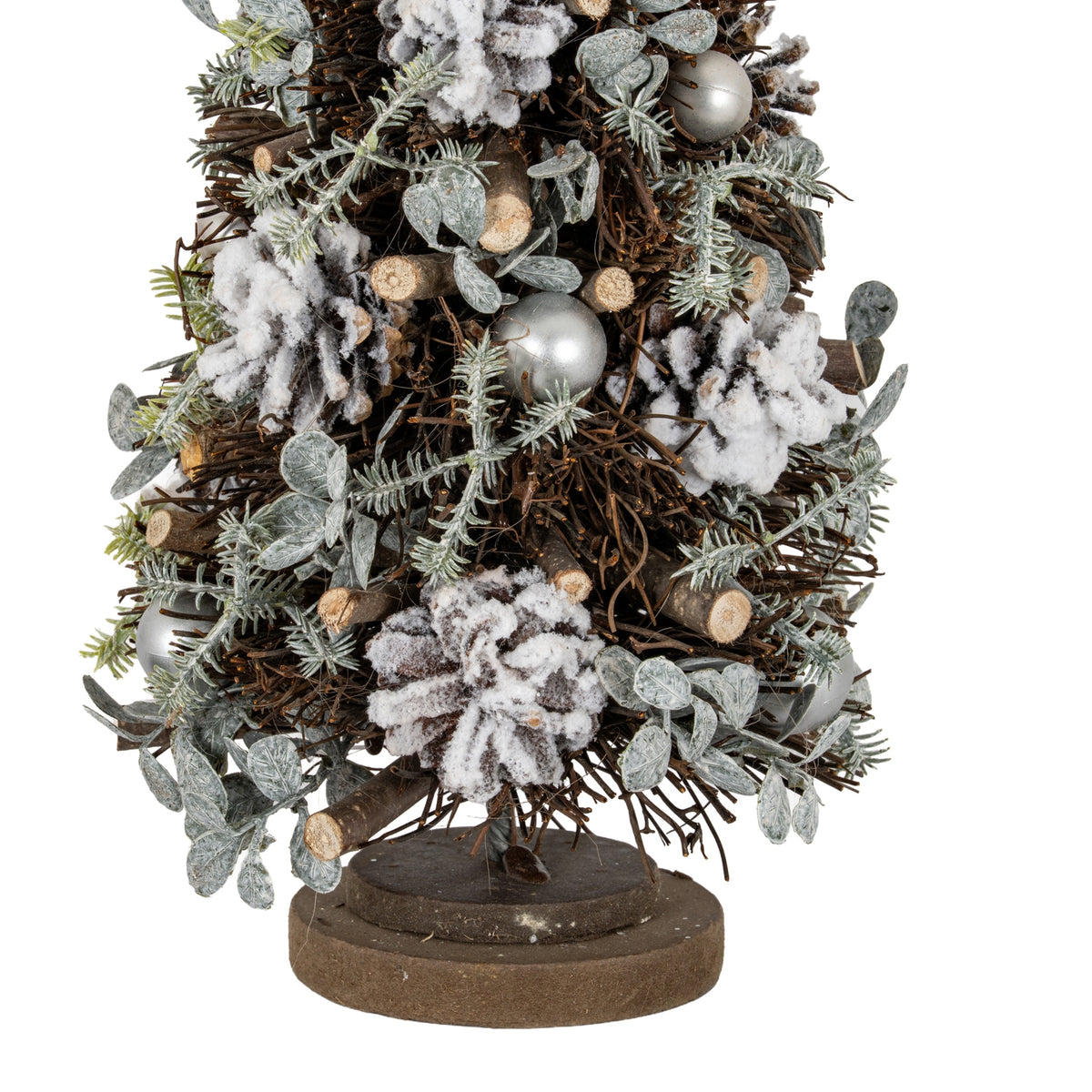 Medium Frosted Forest Tree With Pinecones And Pearls - image 2