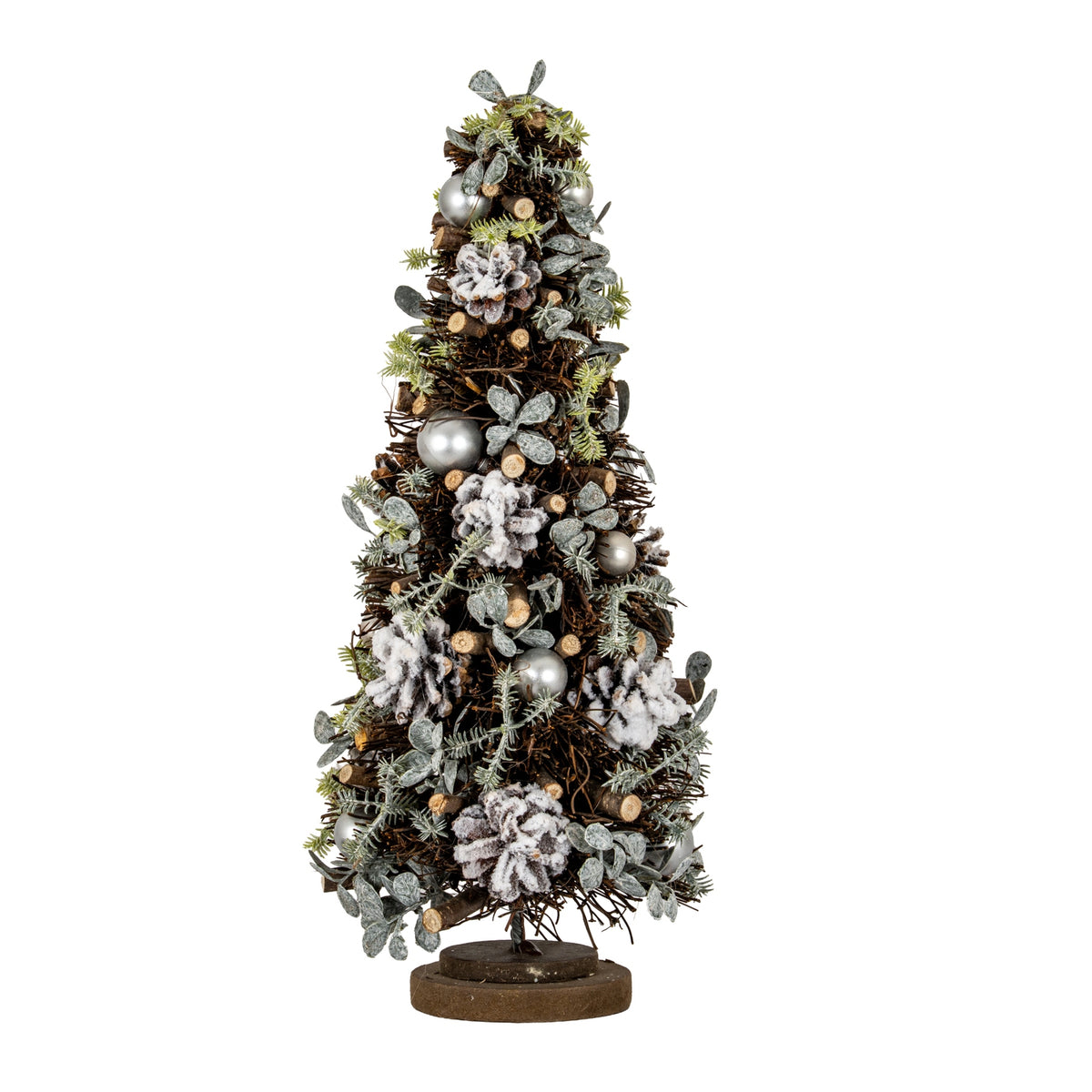 Medium Frosted Forest Tree With Pinecones And Pearls - image 1