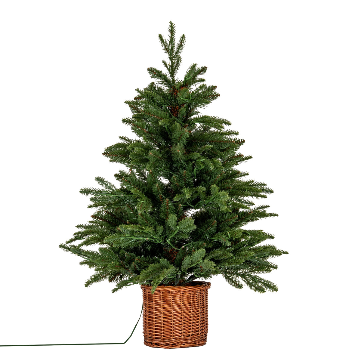 Norway Fir Pre-Lit LLED 300L  Fir Tree In Rattan Pot - image 1