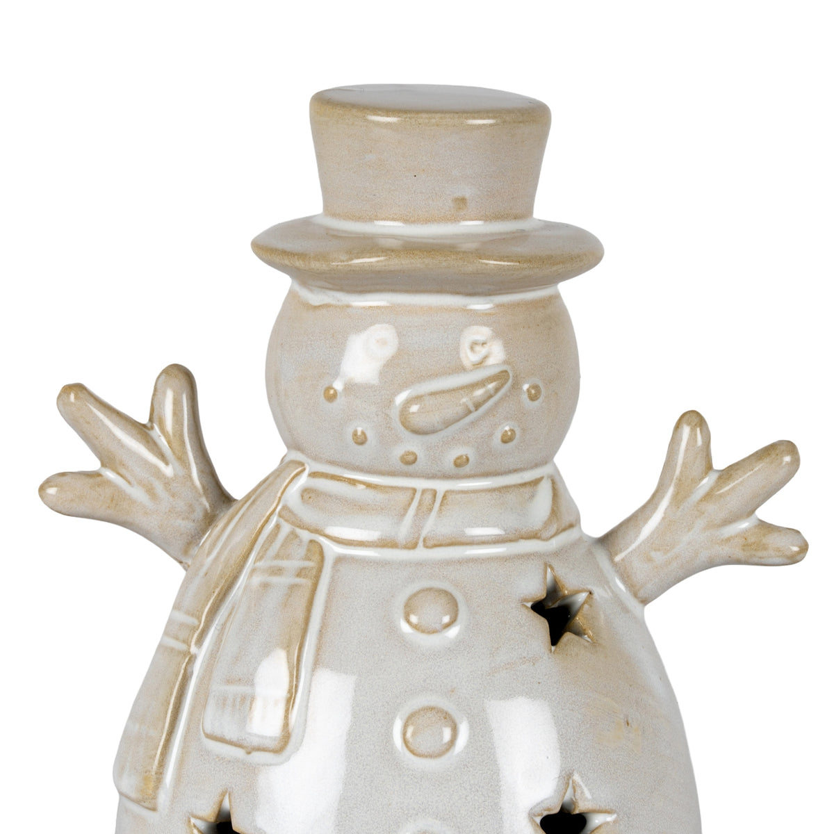 Alora Ceramic Small Snowman With LED Light - image 3