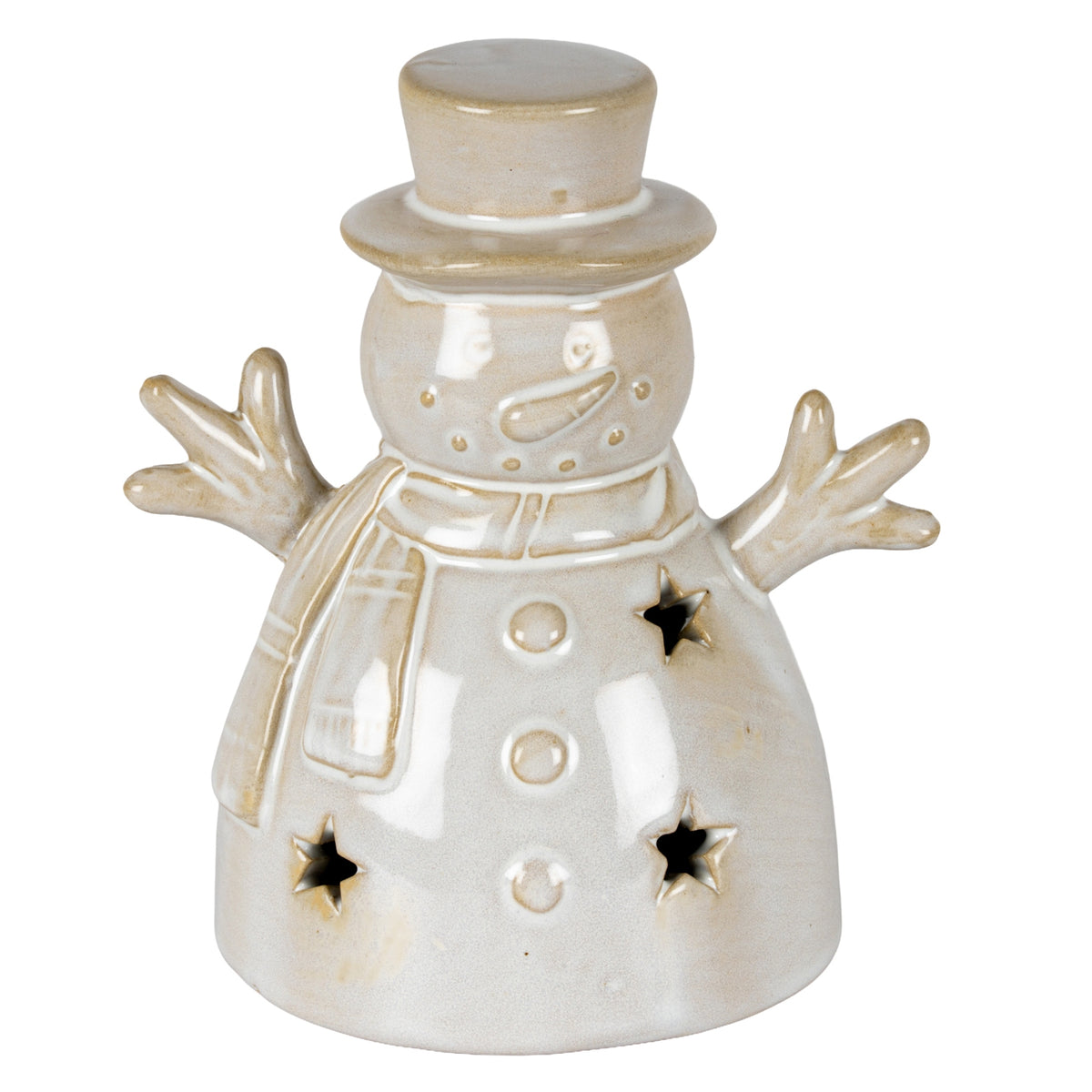 Alora Ceramic Small Snowman With LED Light - image 1
