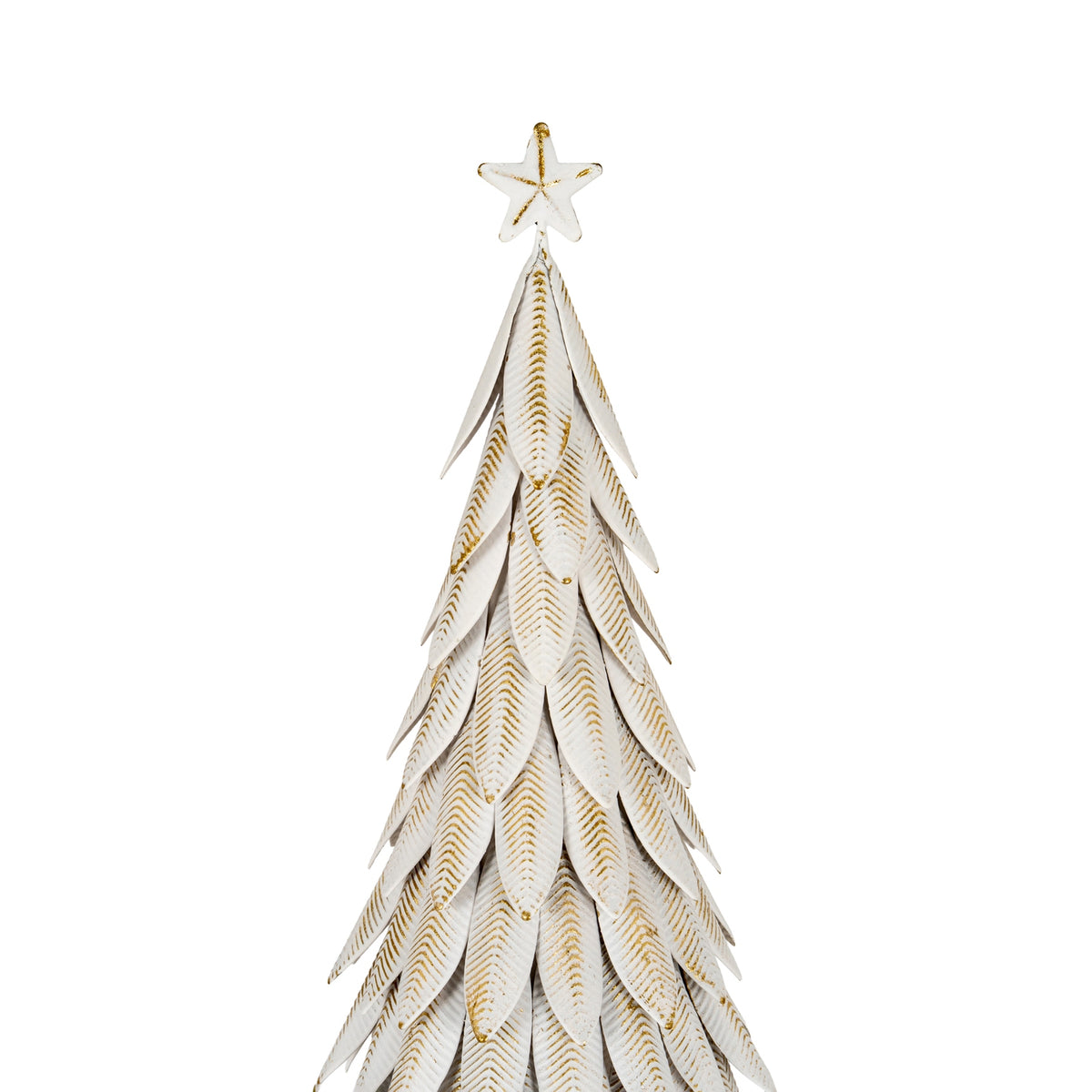 Large White Metal Christmas Tree on Wooden Stand - image 2