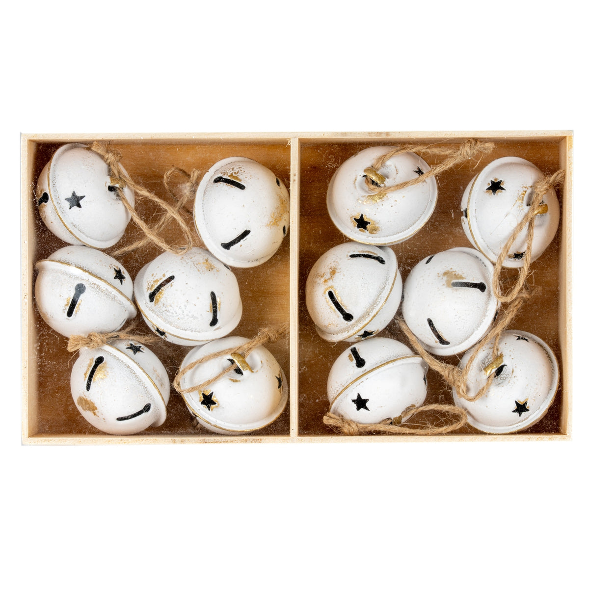 Twelve Metal Nordic Bells in Wooden Box - image 3