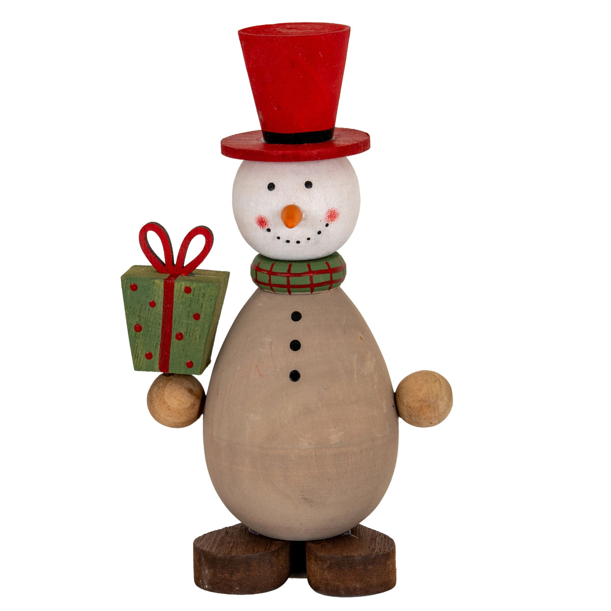 Wooden Snowman with Present - image 1