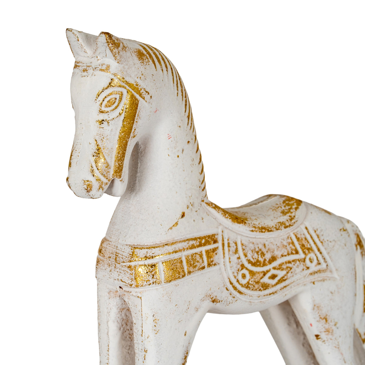 Small Whitewashed Wooden Rocking Horse - image 3
