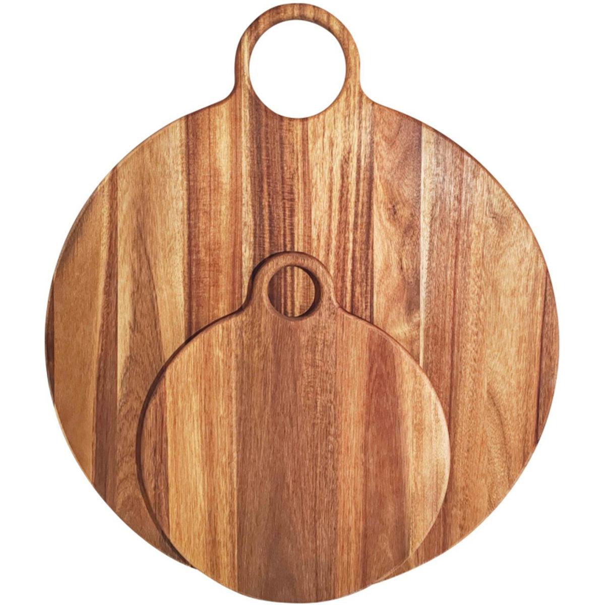 Large Round Acacia Serving Board With Handle - image 1